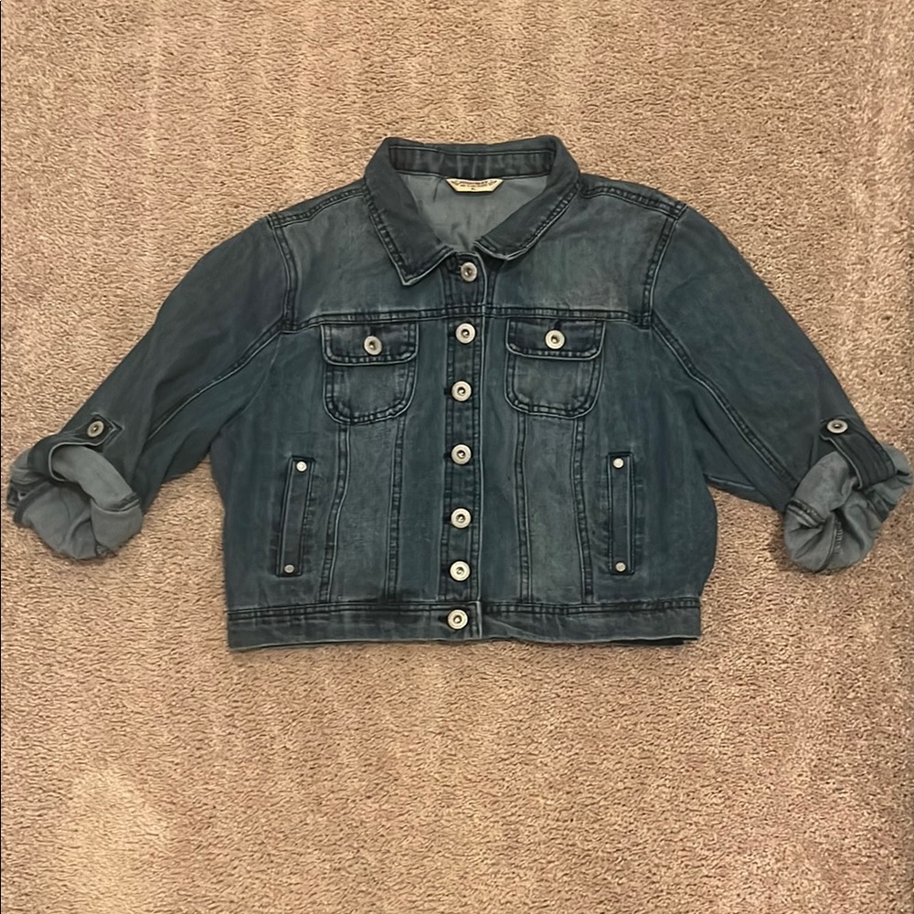 Girls Blue CROPPED Jean Jacket - Size XL